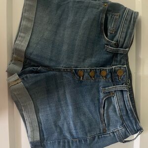 Stylish Blue Denim Shorts with Button Detail